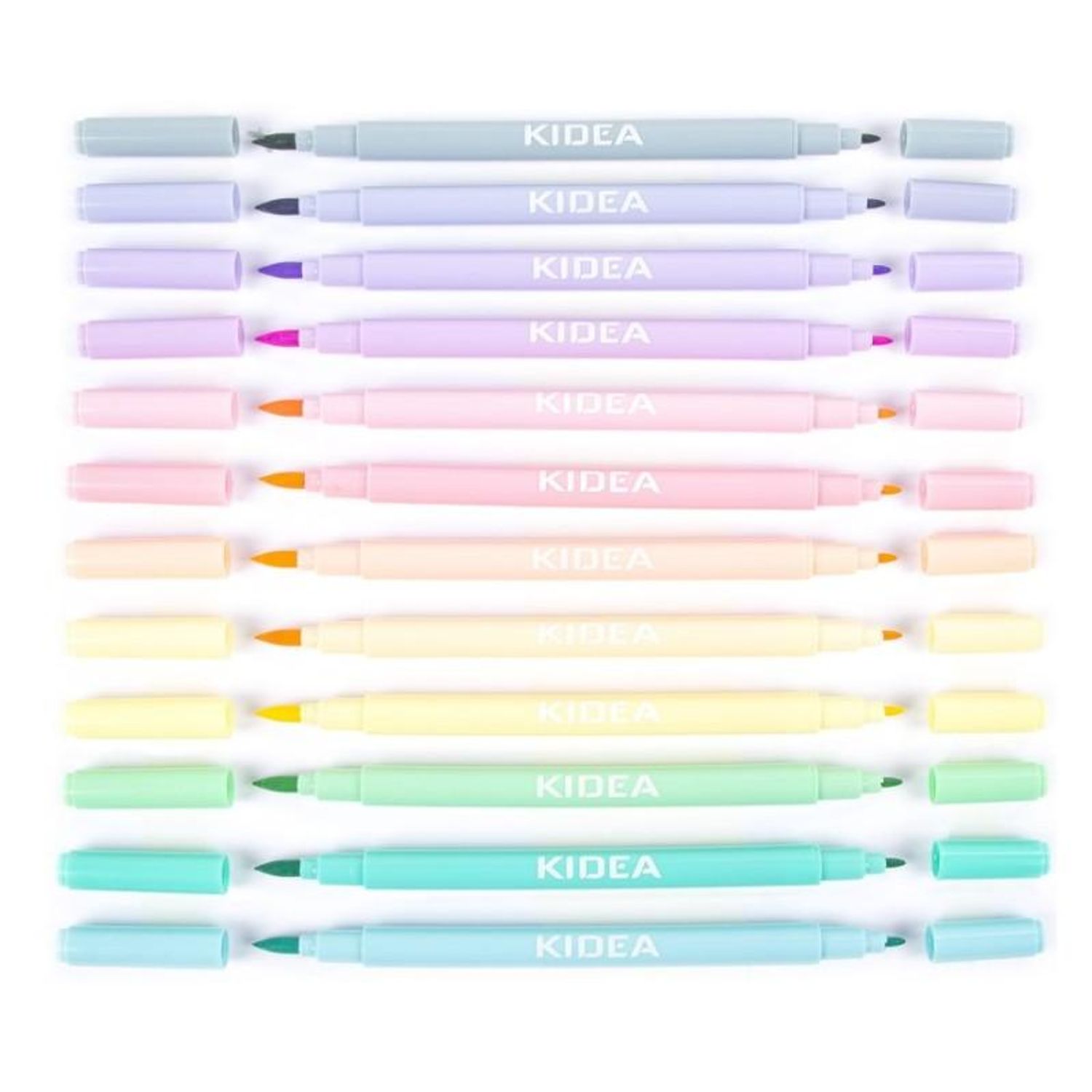 Set de 12 carioci cu 2 capete, Kidea, multicolore fotografia produsului