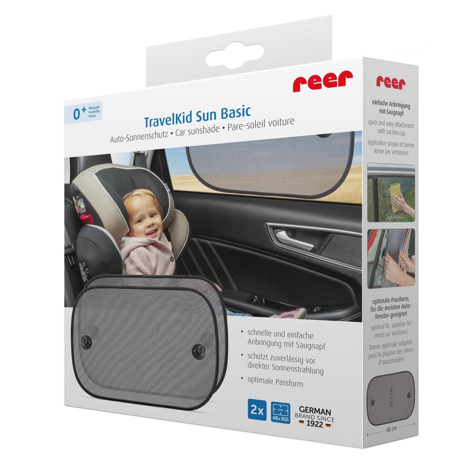 Set 2 parasolare auto lipire cu ventuze TravelKid Sun Basic MCT 86141 fotografia produsului View 2 L