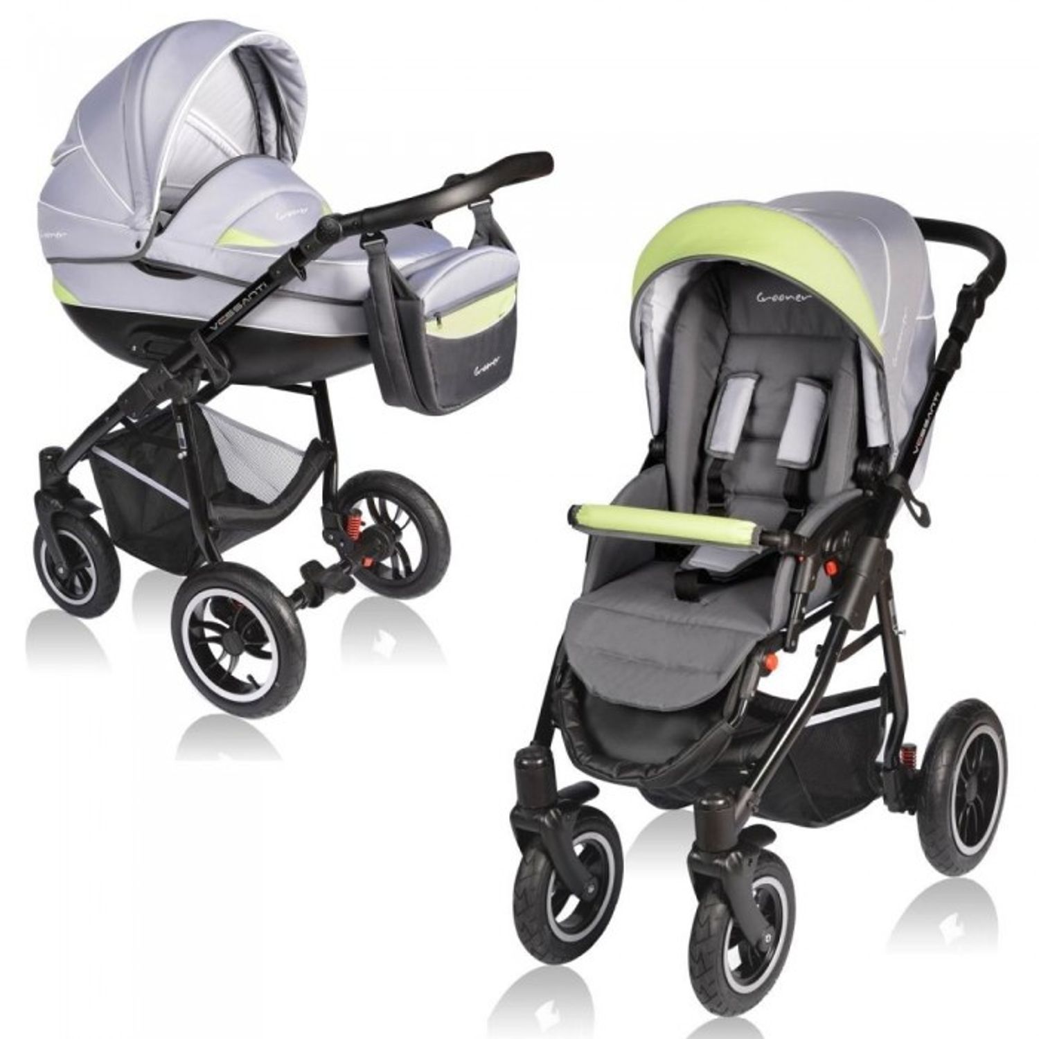 Carucior MCT Crooner 2 in 1 - Green/Gray fotografia produsului