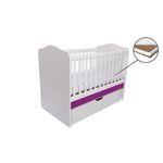 Patut MCT Como Balansoar - Alb cu Violet + Saltea Cocos 10 cm fotografia produsului