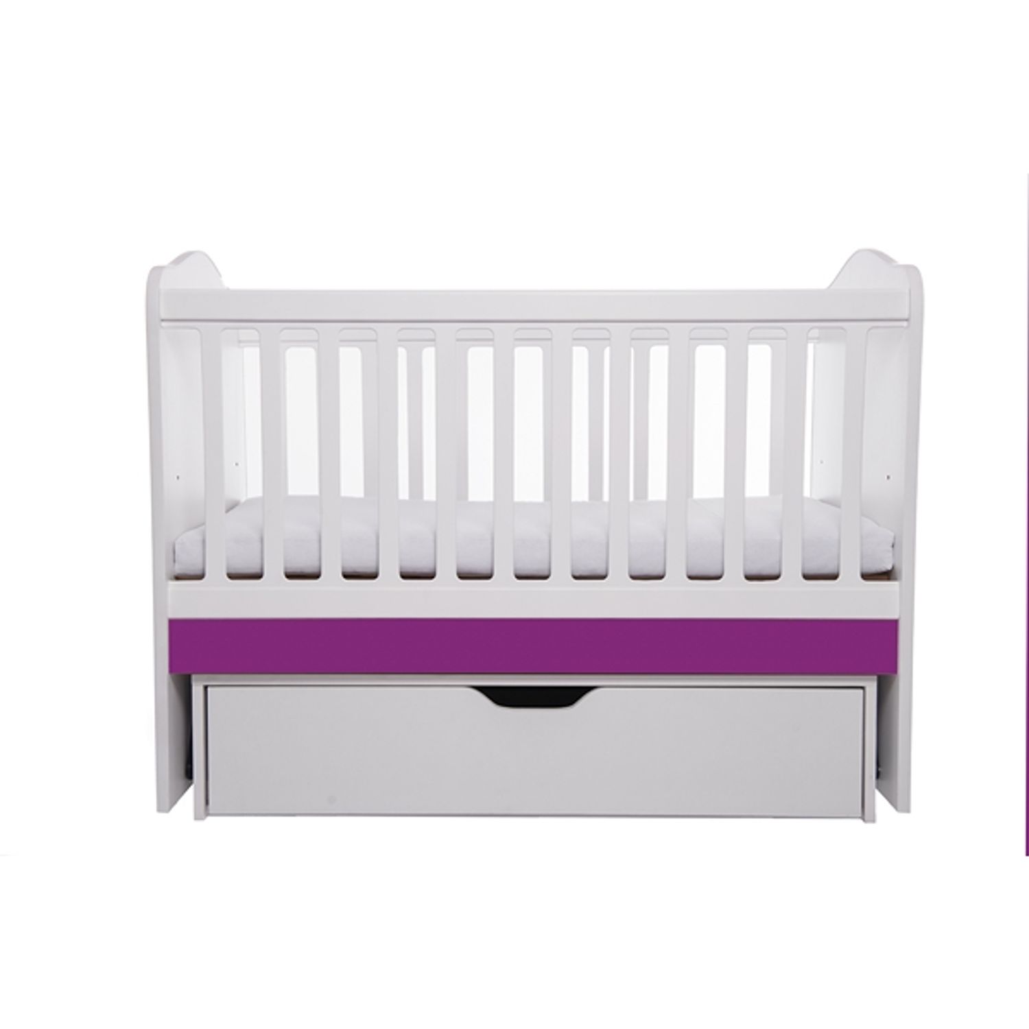 Patut MCT Como Balansoar - Alb cu Violet + Saltea Cocos 10 cm fotografia produsului View 2 L