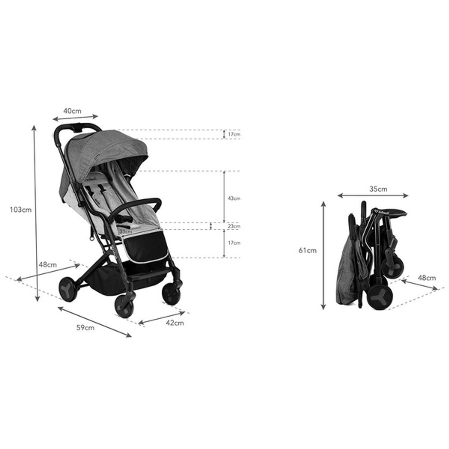 Carucior sport Kidwell Mavero Black fotografia produsului View 8 L