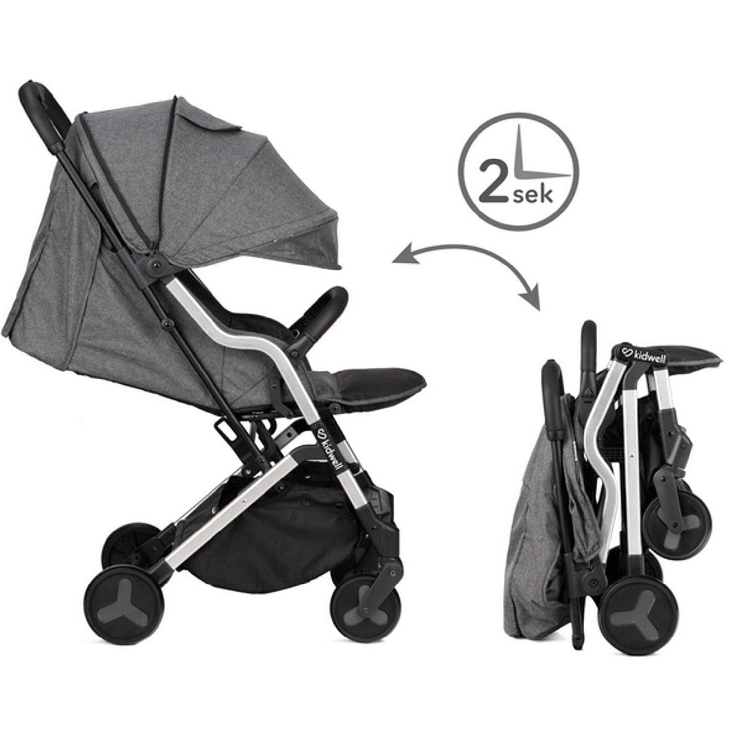 Carucior sport Kidwell Mavero Silver Black fotografia produsului View 3 L
