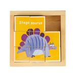 Cuburi educationale din lemn tip puzzle cu dinozauri MCT MA442 fotografia produsului View 6 S