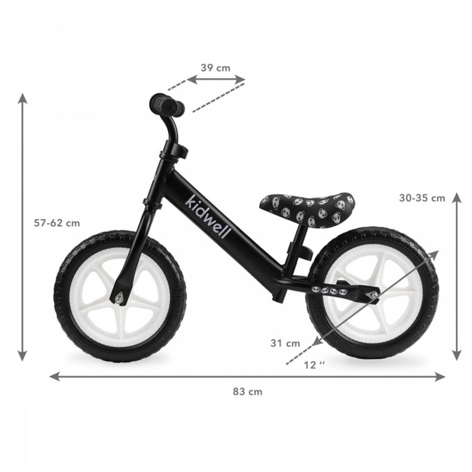 Bicicleta fara pedale Kidwell Rebel Panda fotografia produsului View 3 L