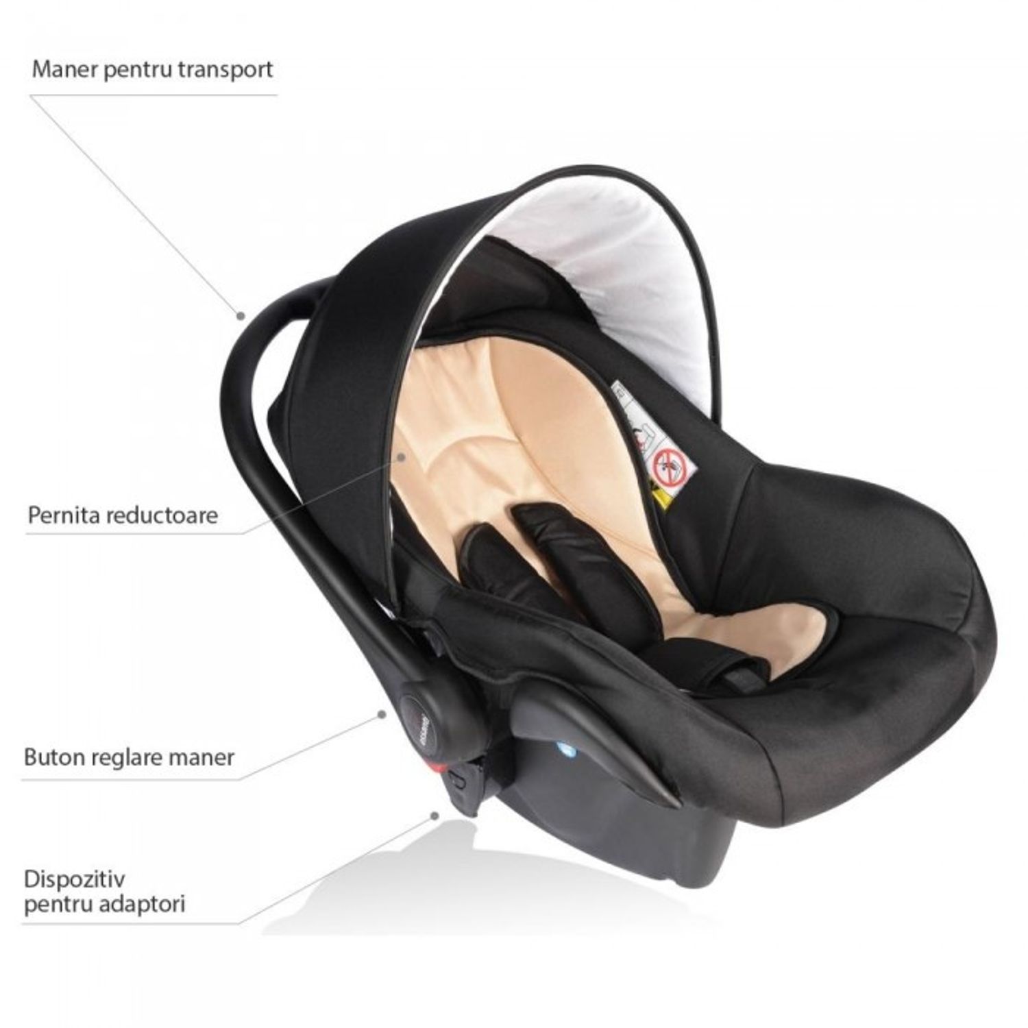 Scaun auto 0-10 kg MCT Crooner - Cream fotografia produsului View 2 L