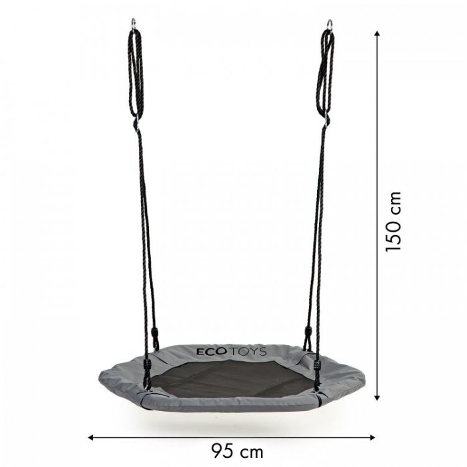 Leagan pentru copii hexagonal, tip cuib de barza, suspendat, MCT MIR6023 - Gri fotografia produsului View 3 L