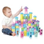 Set educational cu blocuri din lemn colorate, 100 piese, MCT SR19002 fotografia produsului View 4 S