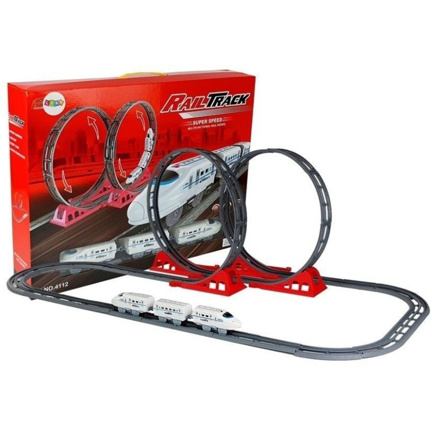 Set circuit tren copii cu doua bucle MCT 6845, 126 cm fotografia produsului View 2 L