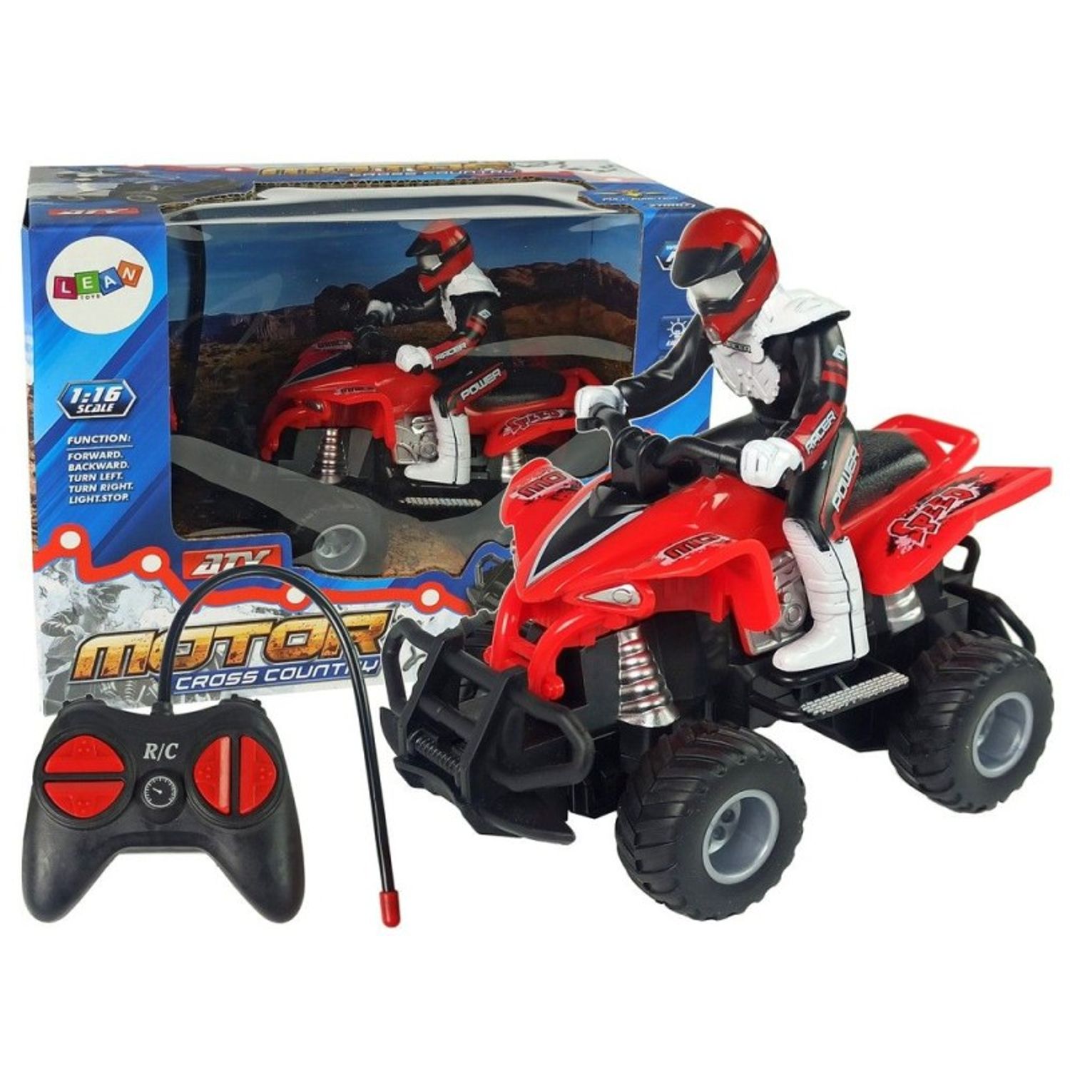 ATV rosu RC pentru copii , Quad cu telecomanda 27 Mhz MCT 9385 fotografia produsului
