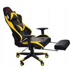 Scaun de gaming galben-negru cu suport de picioare fotografia produsului View 7 S