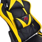 Scaun de gaming galben-negru cu suport de picioare fotografia produsului View 3 S