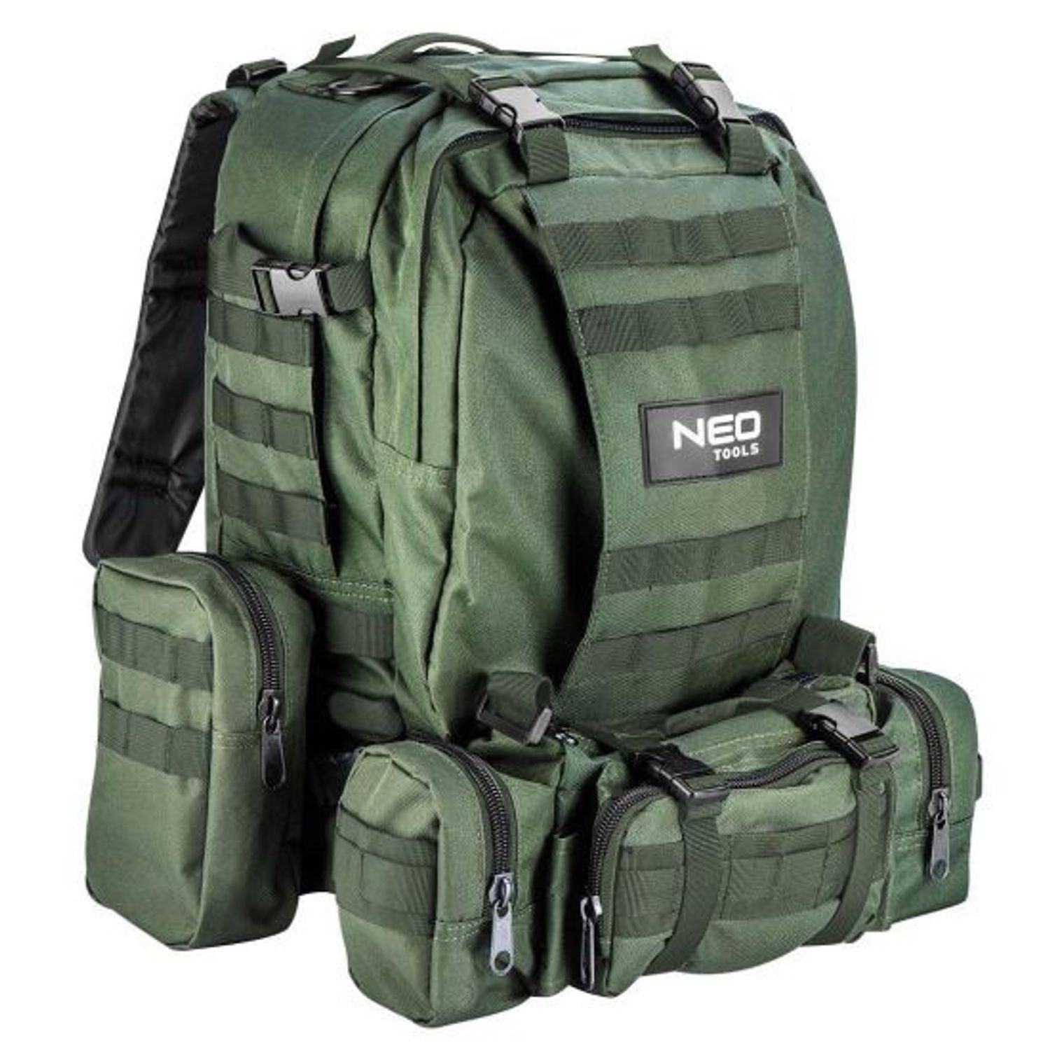 Ghiozdan/rucsac turistic, 4 in 1, model Survival, verde inchis, NEO fotografia produsului