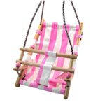 Leagan pentru copii, textil/lemn, roz, max 70 kg, 36x24x45 cm fotografia produsului