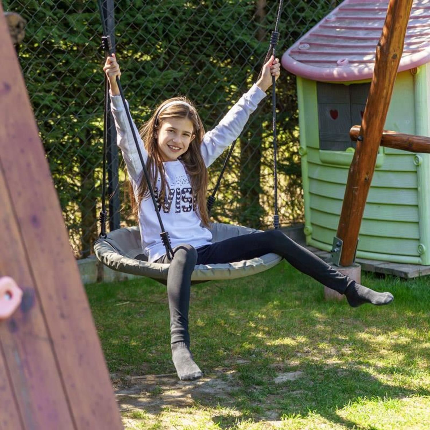 Leagan suspendat, cuib de barza, antracit, max 100 kg,65 cm fotografia produsului View 6 L