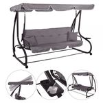 Balansoar gradina, 4 locuri, gri, 220x120x162 cm, functie pat, Linda fotografia produsului View 5 S
