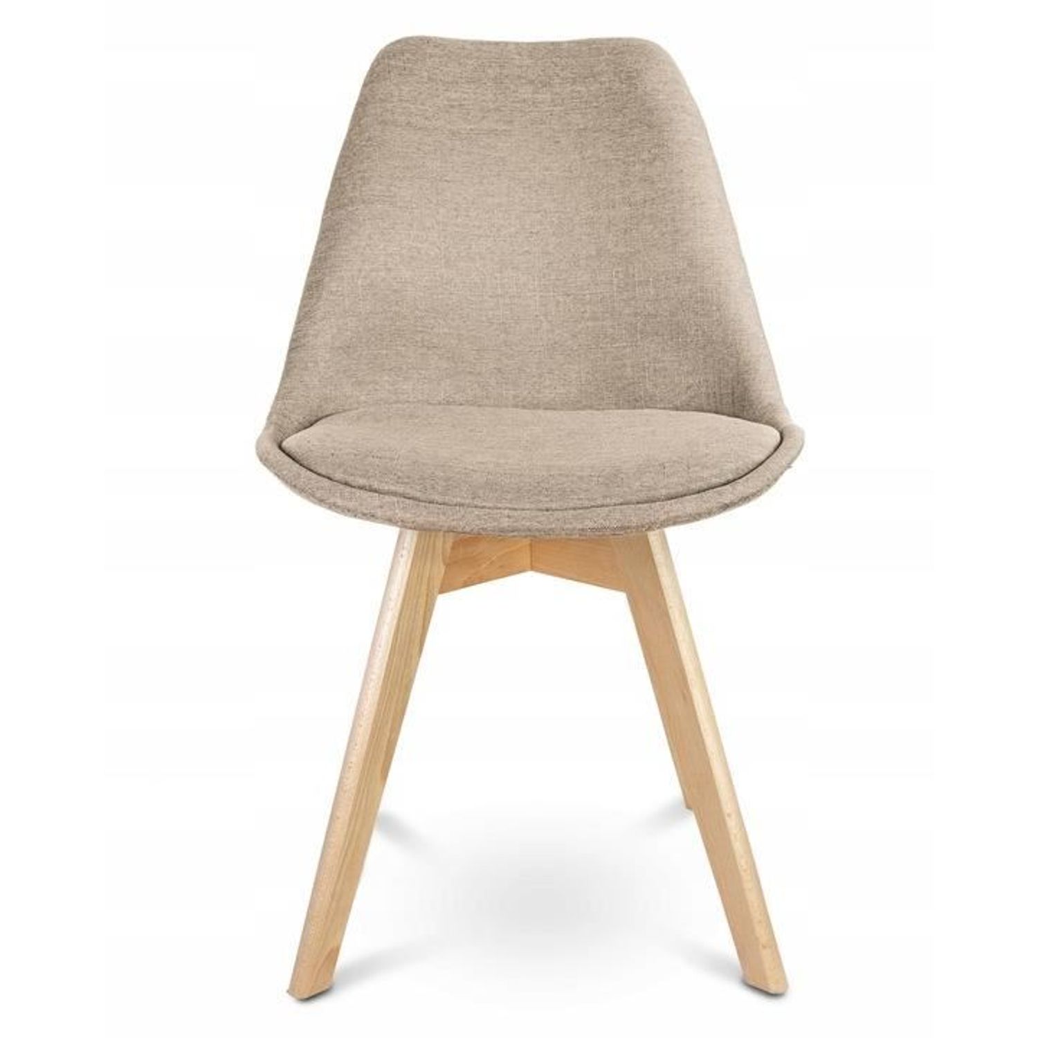 Scaun stil scandinav, stofa, lemn, bej, 49x55x82 cm fotografia produsului View 3 L