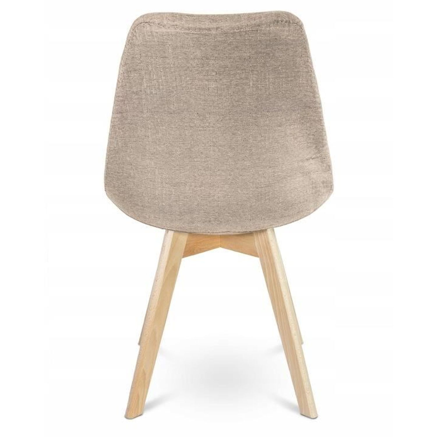 Scaun stil scandinav, stofa, lemn, bej, 49x55x82 cm fotografia produsului View 2 L