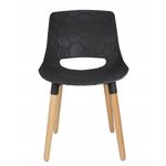 Scaun stil scandinav, PP, lemn, max 130 kg, negru, 45x55x77 cm, Davis fotografia produsului View 3 S