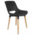 Scaun stil scandinav, PP, lemn, max 130 kg, negru, 45x55x77 cm, Davis fotografia produsului