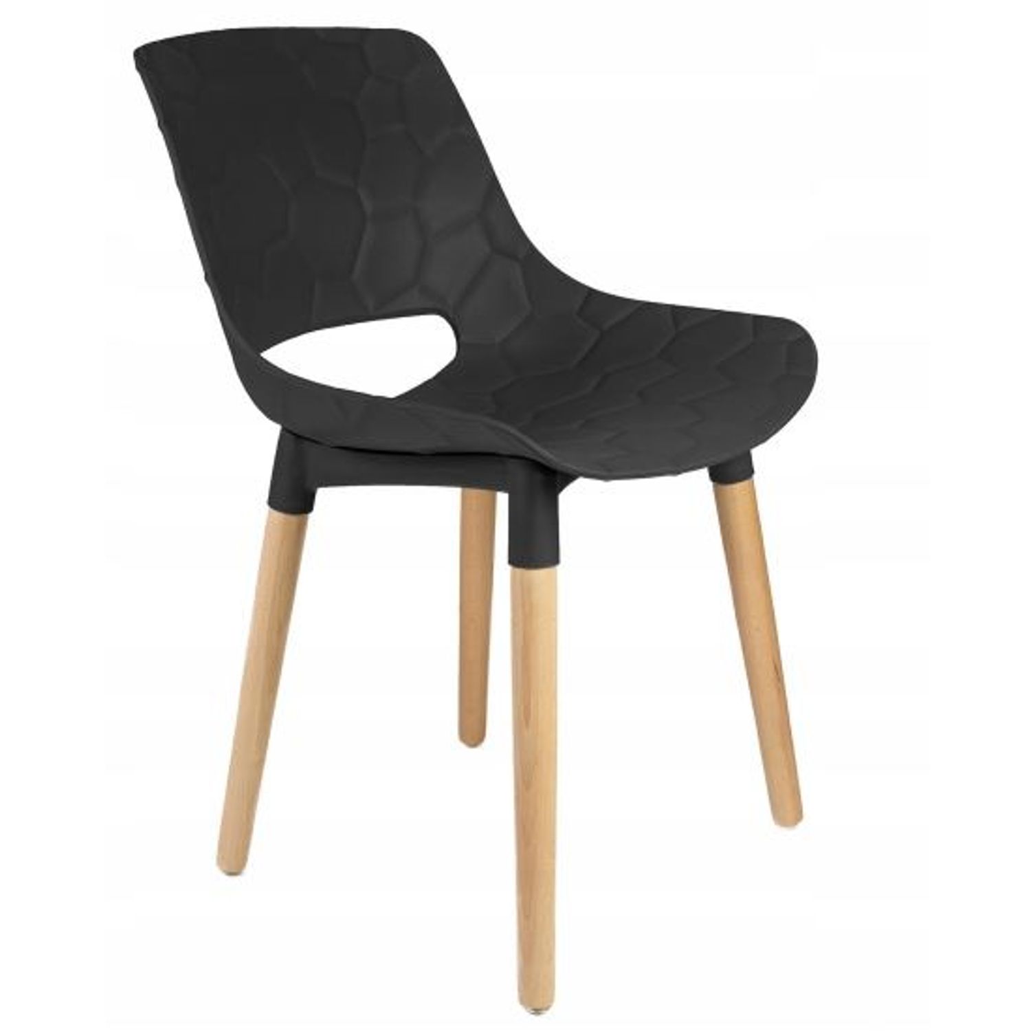 Scaun stil scandinav, PP, lemn, max 130 kg, negru, 45x55x77 cm, Davis fotografia produsului