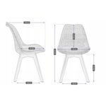Scaun stil scandinav, stofa, lemn, bej, 49x55x82 cm fotografia produsului View 9 S