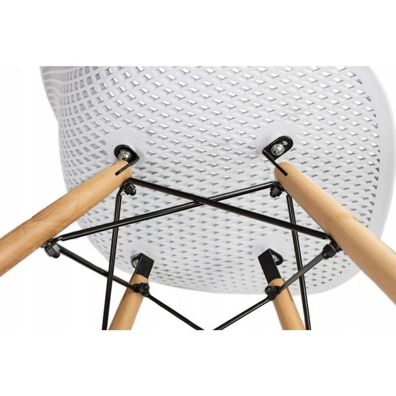 Scaun stil scandinav, PP, lemn, alb, 45x56x77 cm, Cava fotografia produsului View 4 L