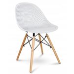 Scaun stil scandinav, PP, lemn, alb, 45x56x77 cm, Cava fotografia produsului