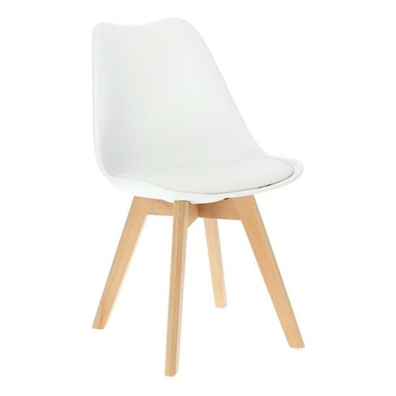 Scaun stil scandinav, sezut PU, alb, 485x54x82 cm, Oslo fotografia produsului