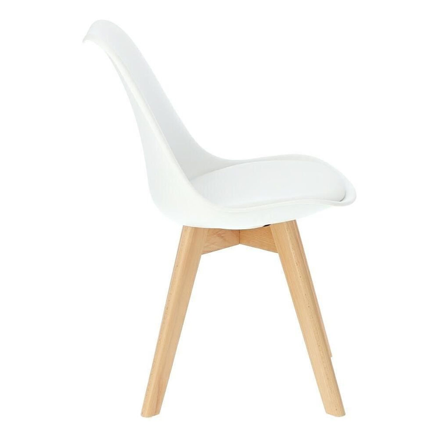 Scaun stil scandinav, sezut PU, alb, 485x54x82 cm, Oslo fotografia produsului View 3 L