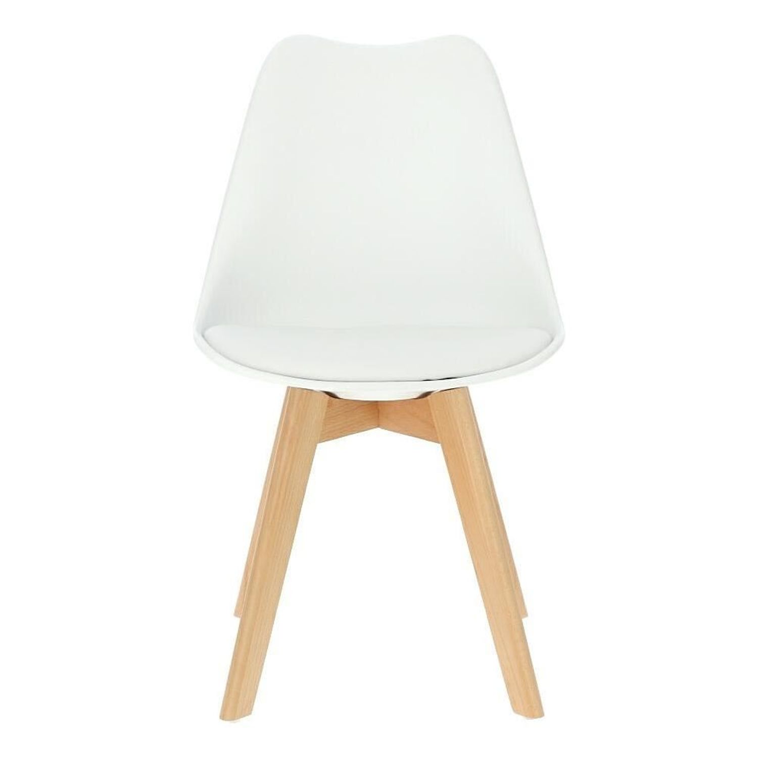 Scaun stil scandinav, sezut PU, alb, 485x54x82 cm, Oslo fotografia produsului View 5 L