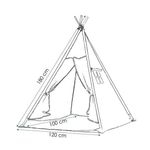 Cort de joaca pentru copii, stil indian, gri cu nori, 120x100x160 cm, Springos fotografia produsului View 9 S