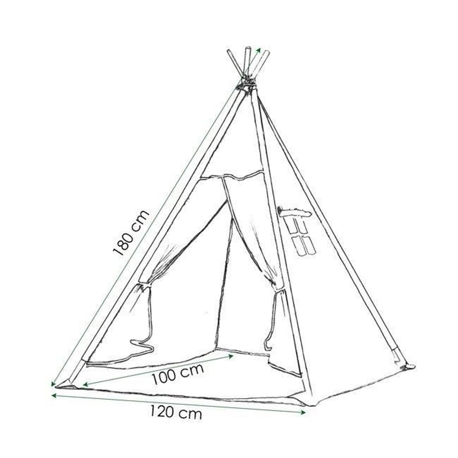 Cort de joaca pentru copii, stil indian, gri cu stele, 120x100x160 cm, Springos fotografia produsului View 7 L