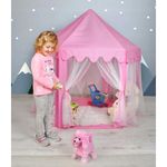 Cort de joaca pentru copii, hexagonal, cu perdele, roz, 135x135x140 cm fotografia produsului View 5 S