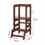 Inaltator multifunctional/ajutor de bucatarie pentru copii, ajustabil, lemn, maro, 39x52x90 cm, Springos fotografia produsului View 5 S