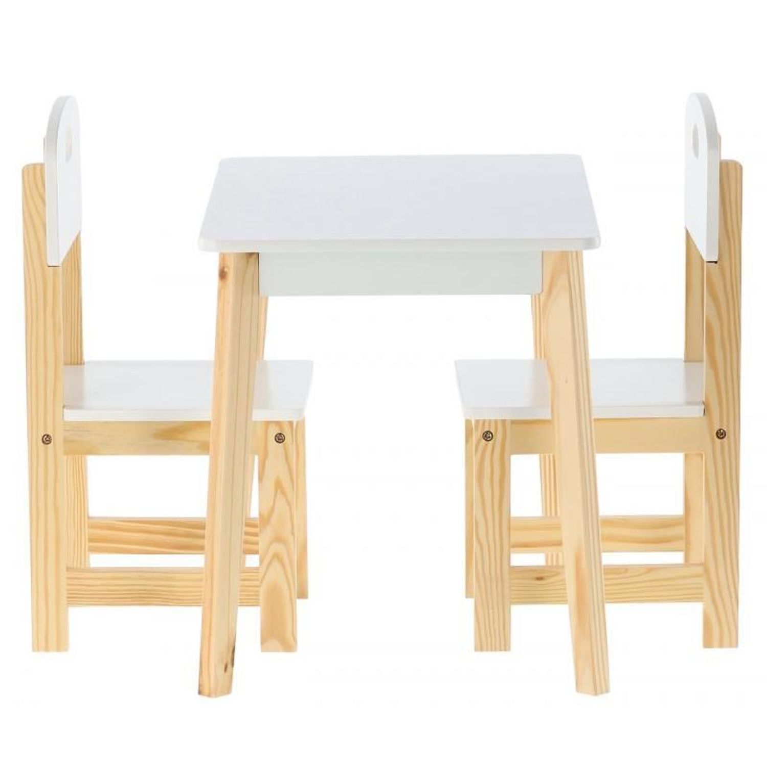 Set masa cu 2 scaune, pentru copii, lemn, MDF, alb, 60x40x46 cm, Daisy fotografia produsului View 2 L