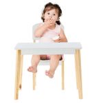 Set masa cu 2 scaune, pentru copii, lemn, MDF, alb, 60x40x46 cm, Daisy fotografia produsului View 4 S