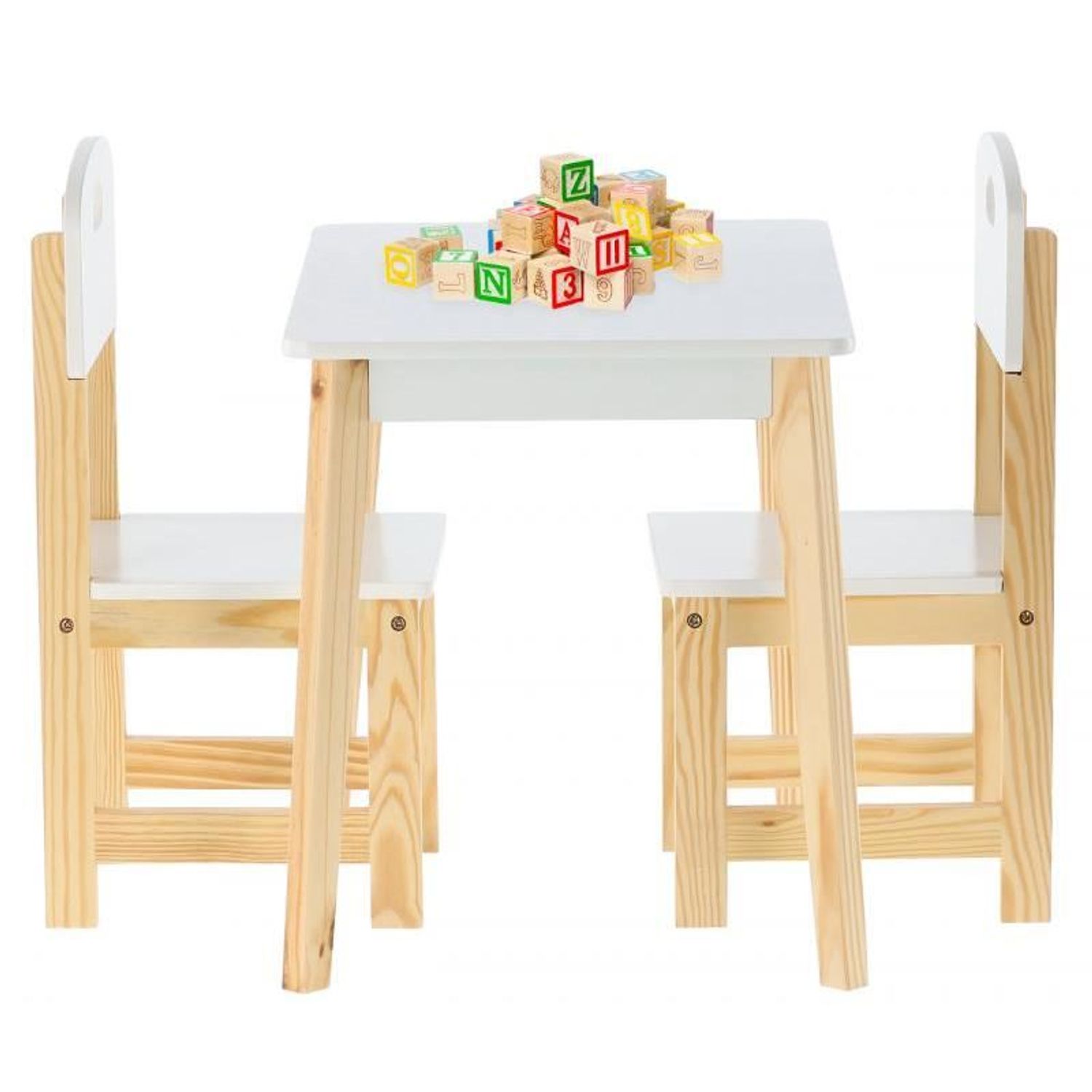 Set masa cu 2 scaune, pentru copii, lemn, MDF, alb, 60x40x46 cm, Daisy fotografia produsului View 5 L