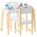 Set masa cu 2 scaune, pentru copii, lemn, MDF, alb, 60x40x46 cm, Daisy fotografia produsului View 6 S