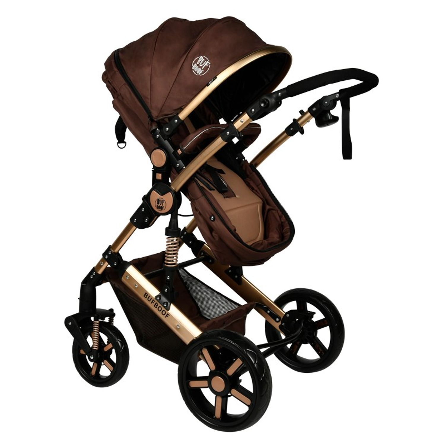 Carucior 2 in 1 reversibil X2 Chocolate Gold 0 36 luni BUF BOOF fotografia produsului View 7 L