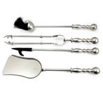 Set accesorii semineu, suport cu 4 piese, nichel, 53 cm fotografia produsului View 2 S