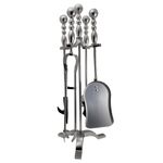 Set accesorii semineu, suport cu 4 piese, nichel, 53 cm fotografia produsului
