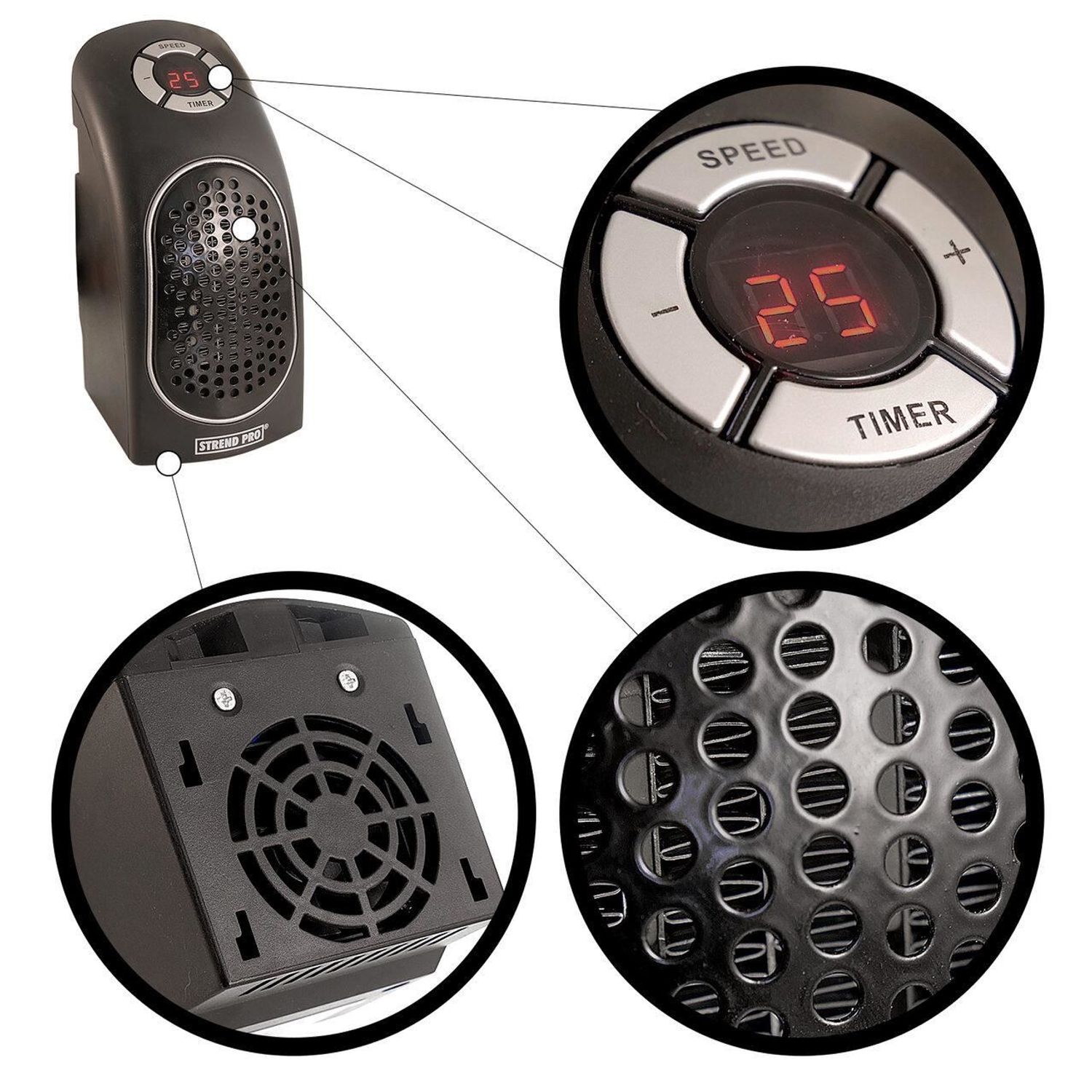 Mini aeroterma, 400 W fotografia produsului View 2 L