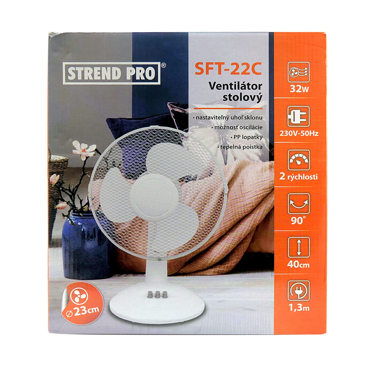 Ventilator de birou, 32 W, 27 cm fotografia produsului View 4 L