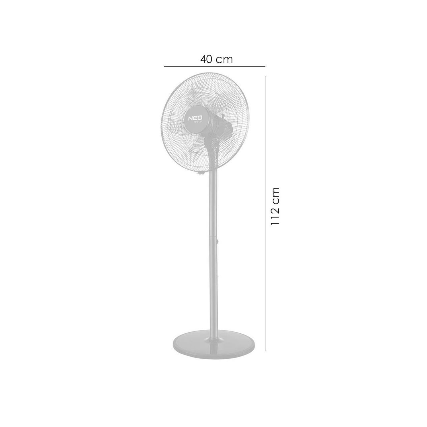 Ventilator cu picior, 50 W, 3 viteze, 40 cm, NEO fotografia produsului View 7 L