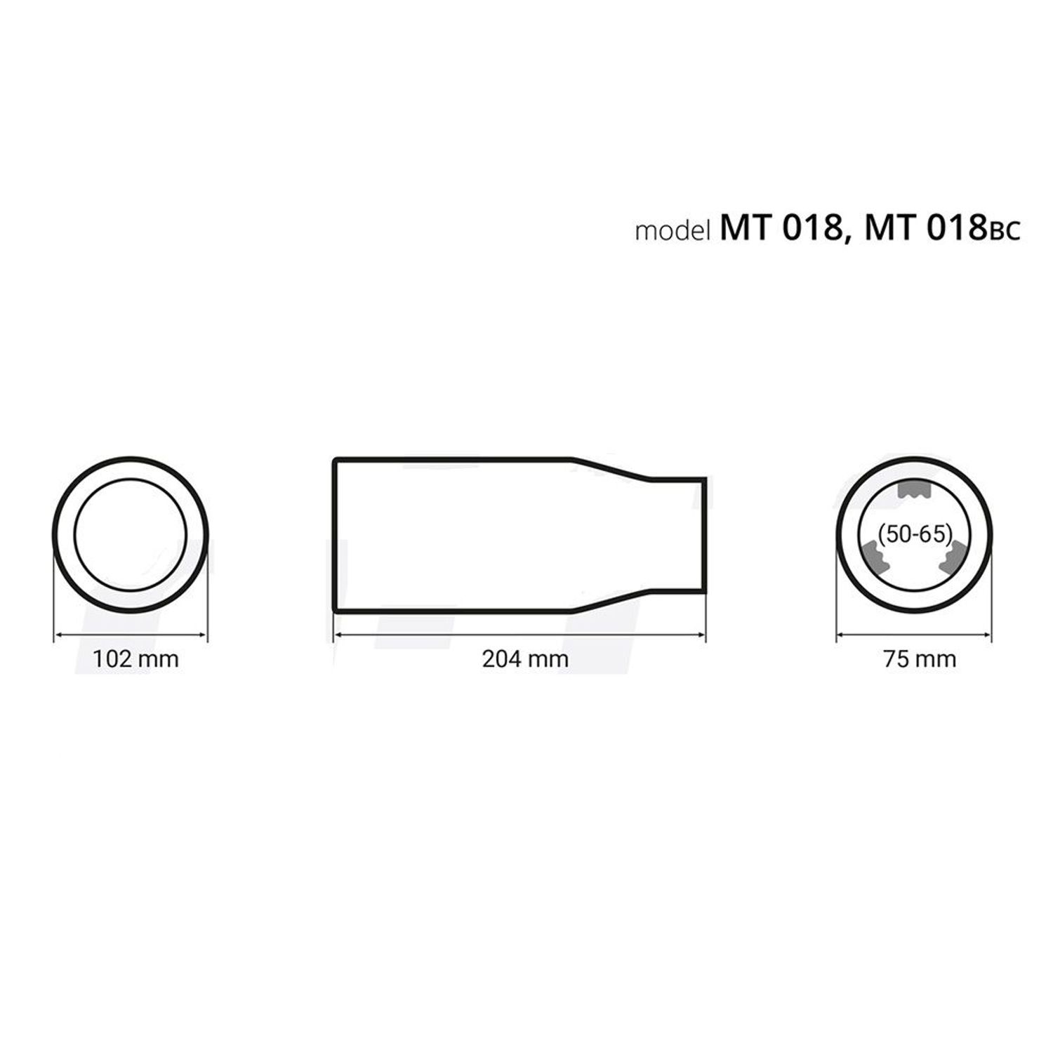 Ornament tips capat, AMIO, toba de esapament, mt 018bc fotografia produsului View 2 L