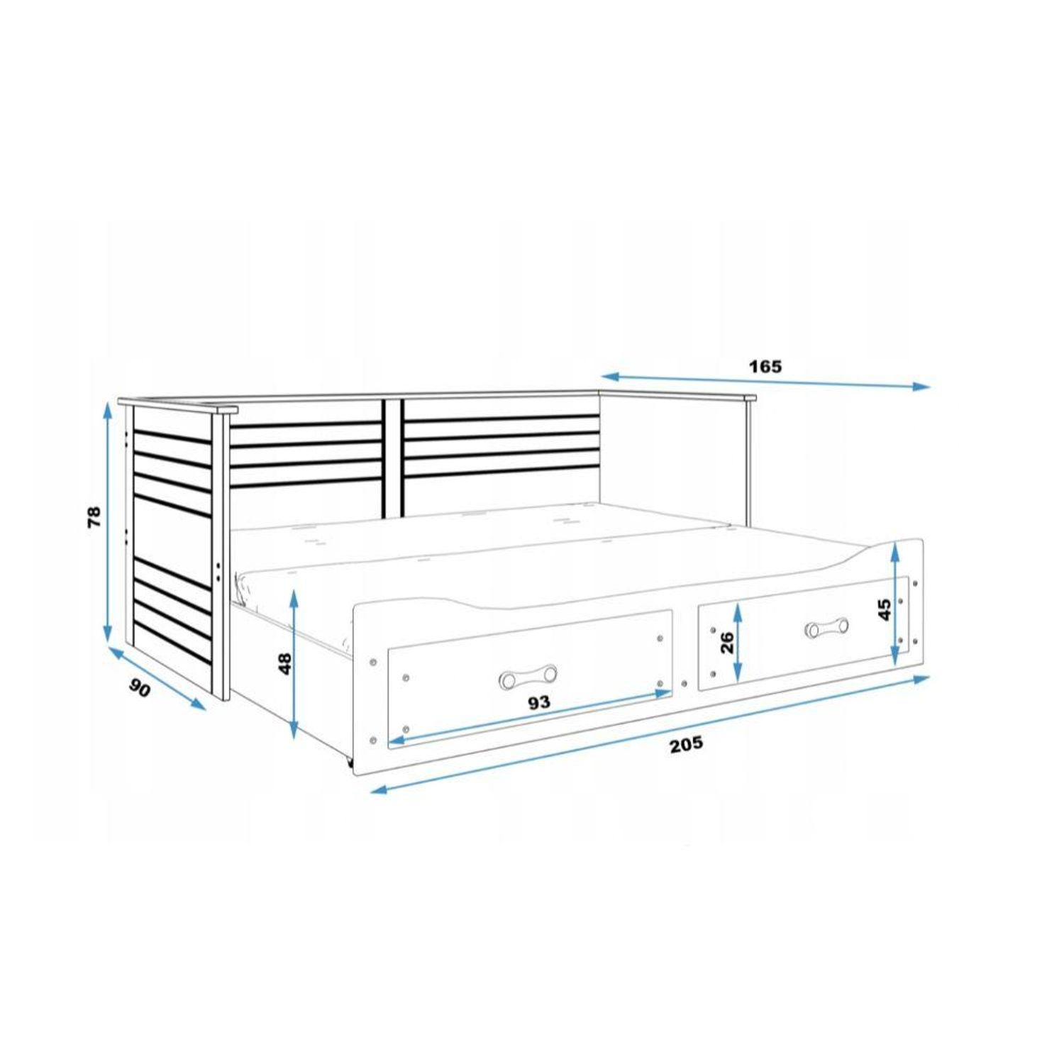 Pat pentru copii, Interbeds, Hermes, 205x90 cm, dublu , Alb fotografia produsului View 4 L