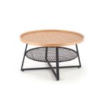Masuta de cafea, HALMAR, FLORENCE, rotunda, stejar/negru, 80/45cm fotografia produsului
