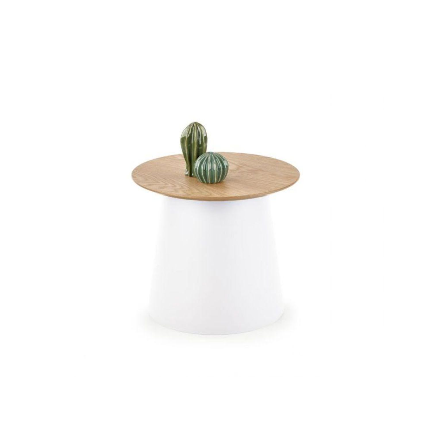 Masuta de cafea, HALMAR, AZZURA-S, rotunda, alb/stejar, ﻿ 49 cm fotografia produsului View 2 L