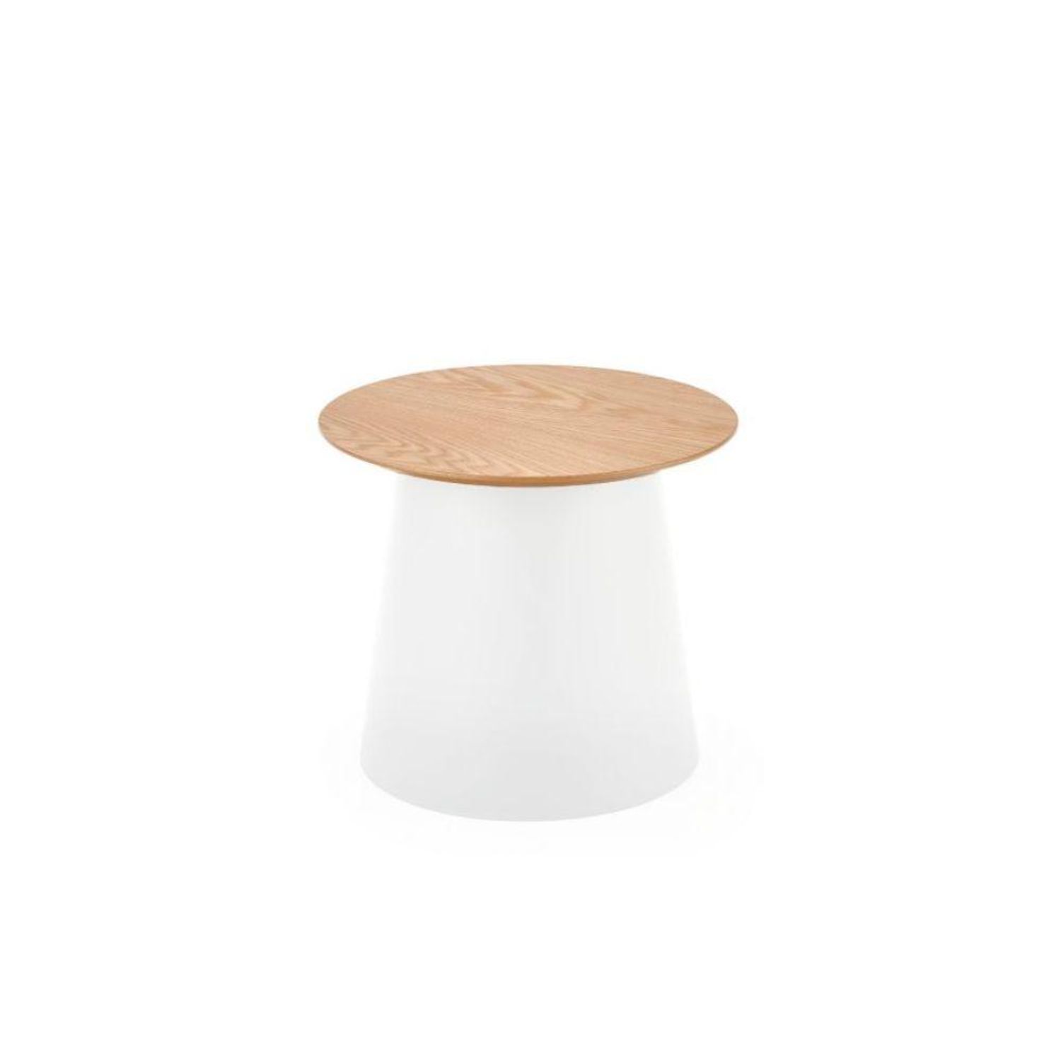Masuta de cafea, HALMAR, AZZURA-S, rotunda, alb/stejar, ﻿ 49 cm fotografia produsului View 3 L
